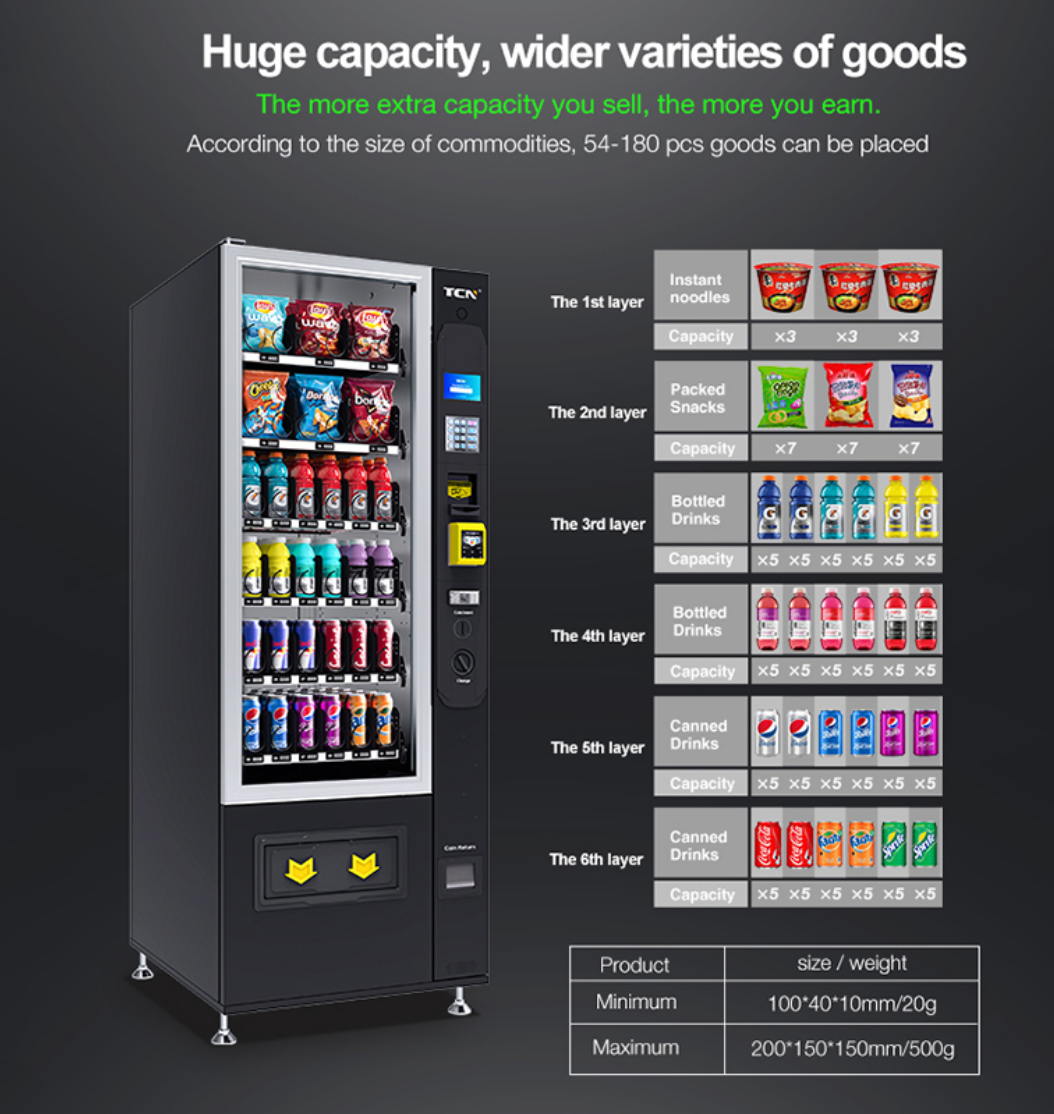 Kombi-Snackautomat 6G Premium mit 5 Zoll Display